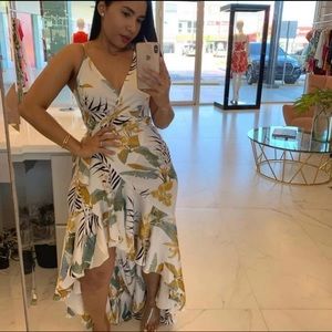 Beautiful White Floral Fishtail Dress